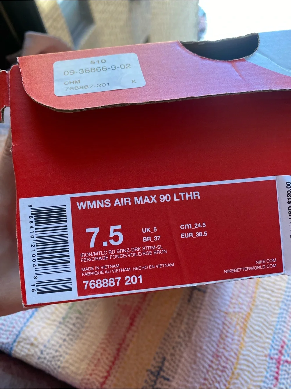 Nike Women’s Air Max 90 Bronze Size 7.5